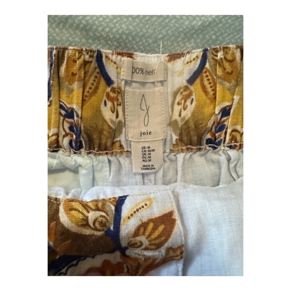 JOIE 100% Linen Multicolor Floral Dress Shorts With Matching Belt Medium - Picture 5 of 14